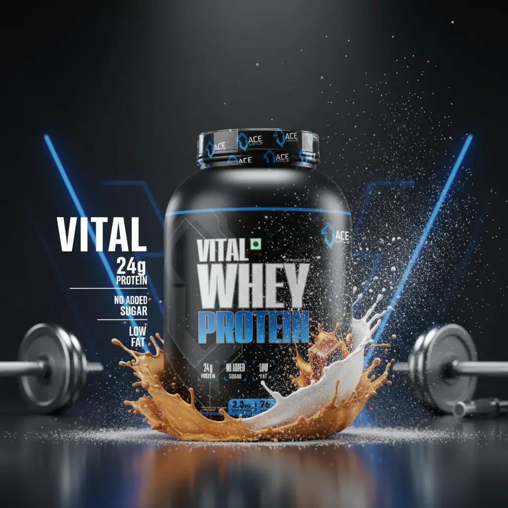 Ace Vitals Vital Whey – Premium European Whey Protein, 24g Protein, No Added Sugar