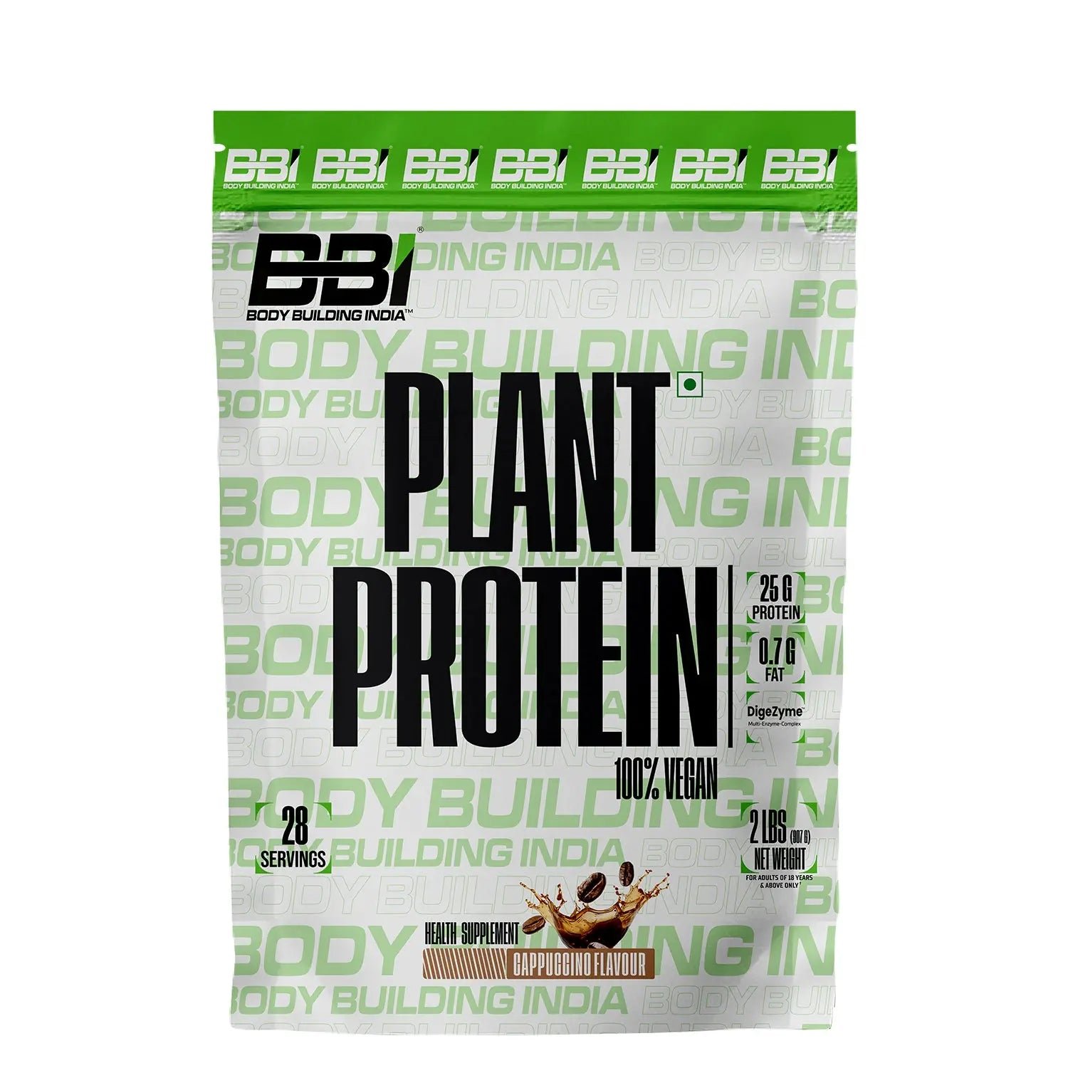 Body Building India BBI Plant Protein | Pea Protein Isolate & Brown Rice Protein | Added Vitamins and Minerals| Added Digizyme digestive enzymes| 2lbs